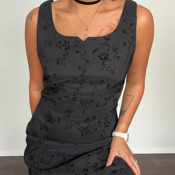 90s square neck dress black - Picture 3 of 3